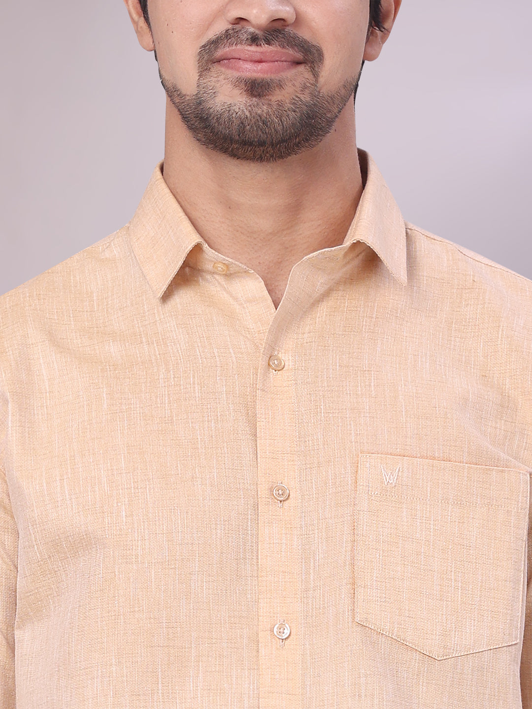 Men's Sandal Color Cotton Shirt close view