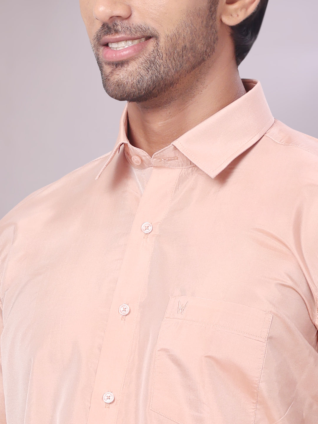 Men's Art Silk Dark Copper Full Sleeves Shirt Finesse