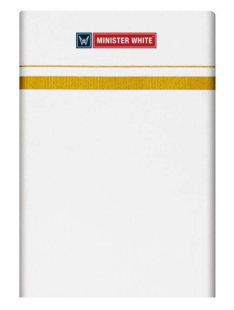 Mens Cotton White Single Layered Dhoti with 1/2" Gold Jari Border - Advik 1/2 by Minister White