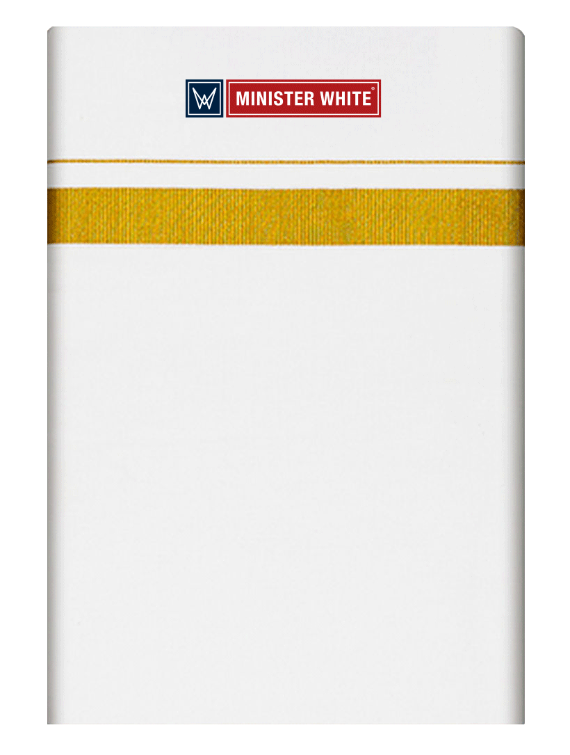 Mens Cotton Cream Single Layered Dhoti with 3/4" Gold Jari Border - Advik by Minister White