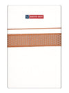 Mens Cotton White Single Layered Dhoti with Copper Jacquard Fancy Border - Saffron