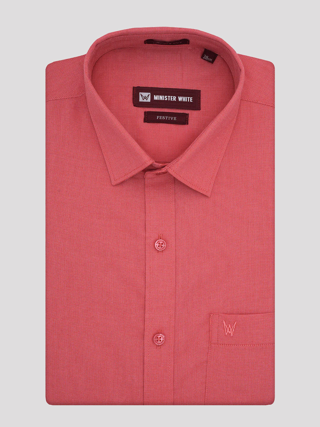 Men's Dark Pink Cotton Shirt - Regular Fit