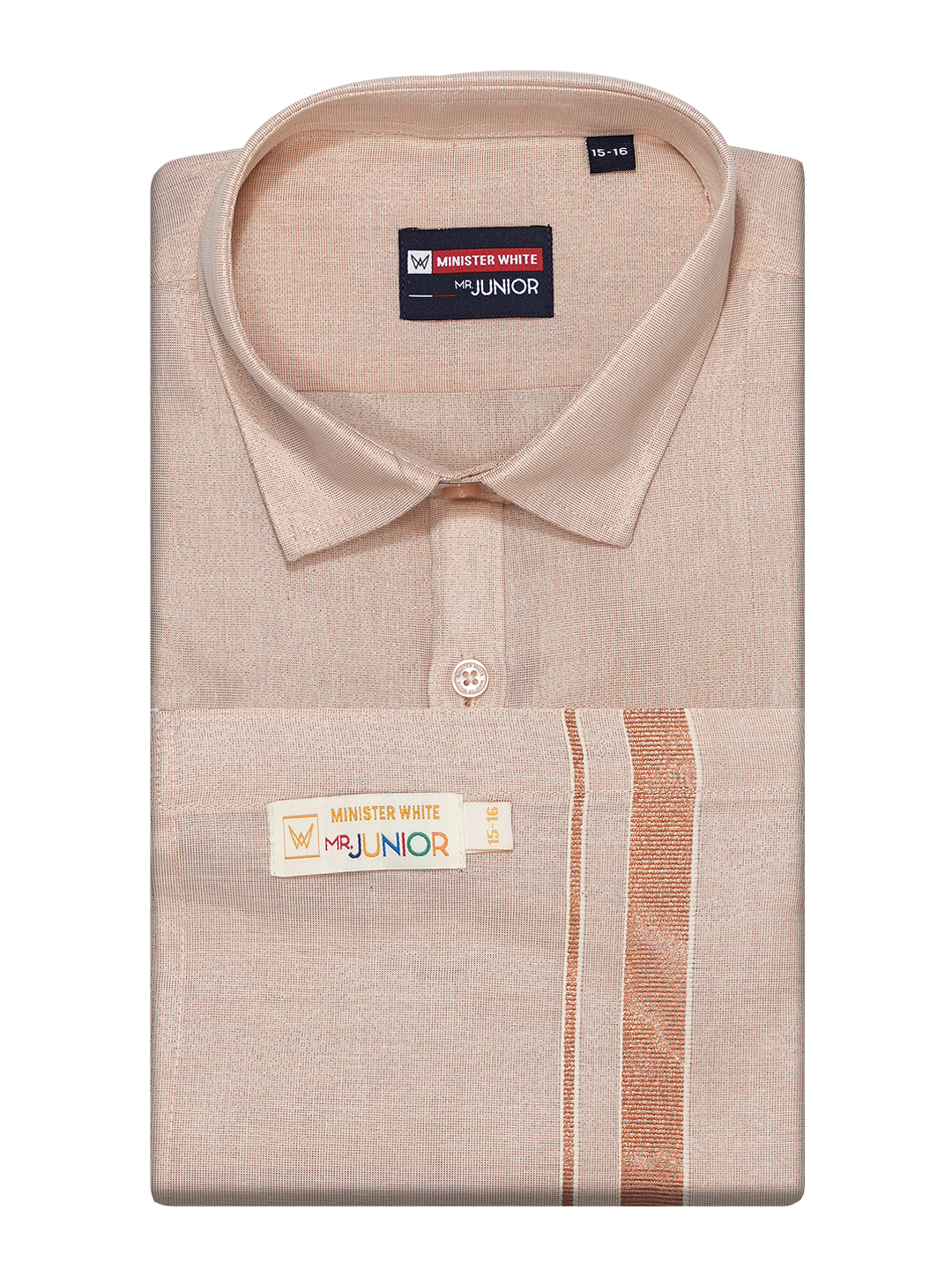 Boys Tissue Copper Colour Shirt with Dhoti Combo Ambitious Boy