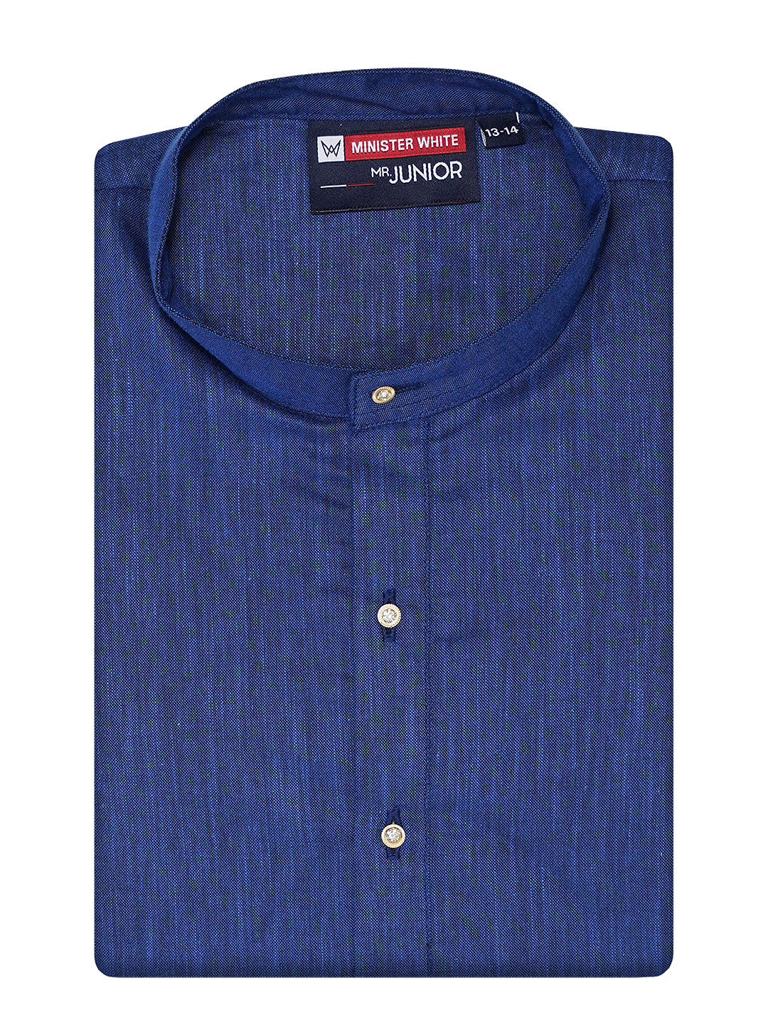 Boys Cotton Inic Blue Full Sleeves Kurta Selective Boy by Minister White