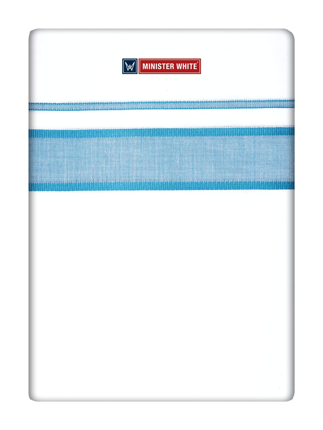Mens Cotton White Double Layered Dhoti with Grass Green Fancy Kara - Empuran by Minister White