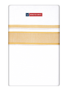 Mens Cotton White Double Layered Dhoti with Mustard Fancy Kara - Empuran