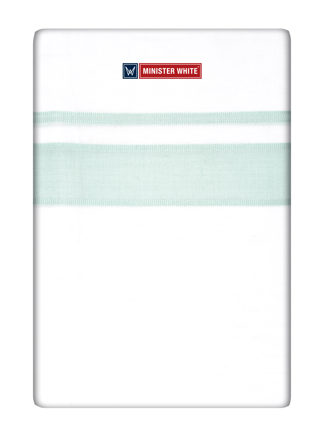 Mens Cotton White Double Layered Dhoti with Pista Green Fancy Kara- Empuran by Minister White