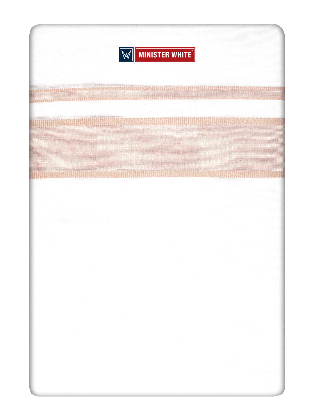 Mens Cotton White Double Layered Dhoti with Sandal Fancy Kara - Empuran by Minister White