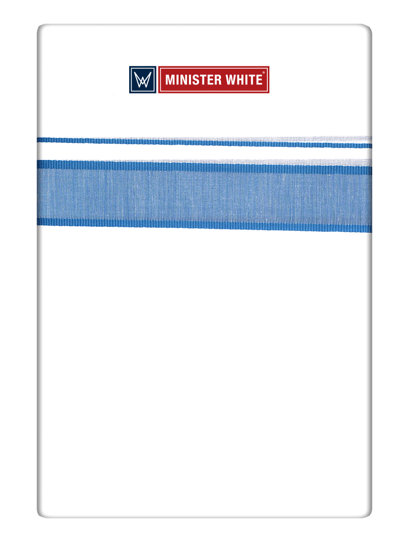Mens Cotton White Double Layered Dhoti with Teal Fancy Kara - Malabar Star by Minister White