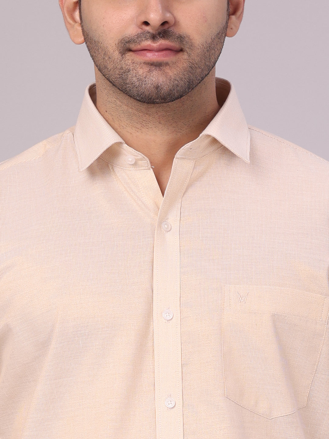 Men's Gold Tissue Stripe Shirt close view