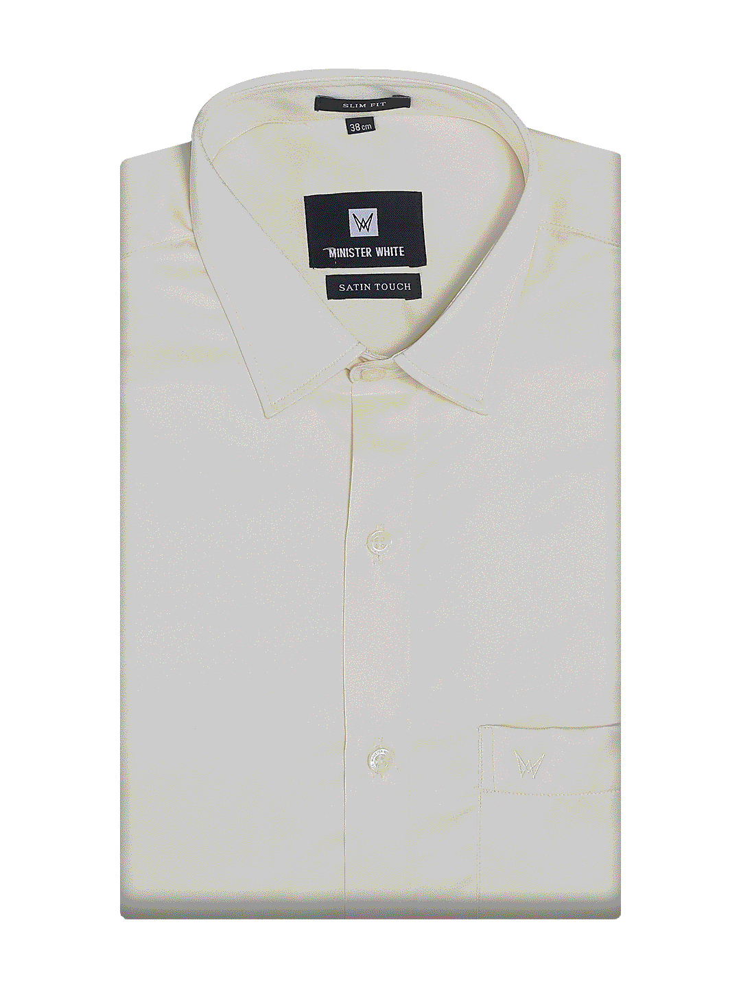 Mens Satin Slim Fit Cream Colour Shirt Satin Touch by Minister White