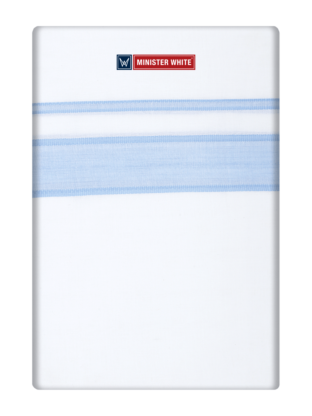 Men's Cotton White Double Layered Dhoti with Blue Fancy Kara- Empuran