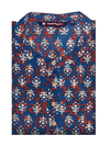 Men's Cotton Blue Color Full Sleeves Short Kurta