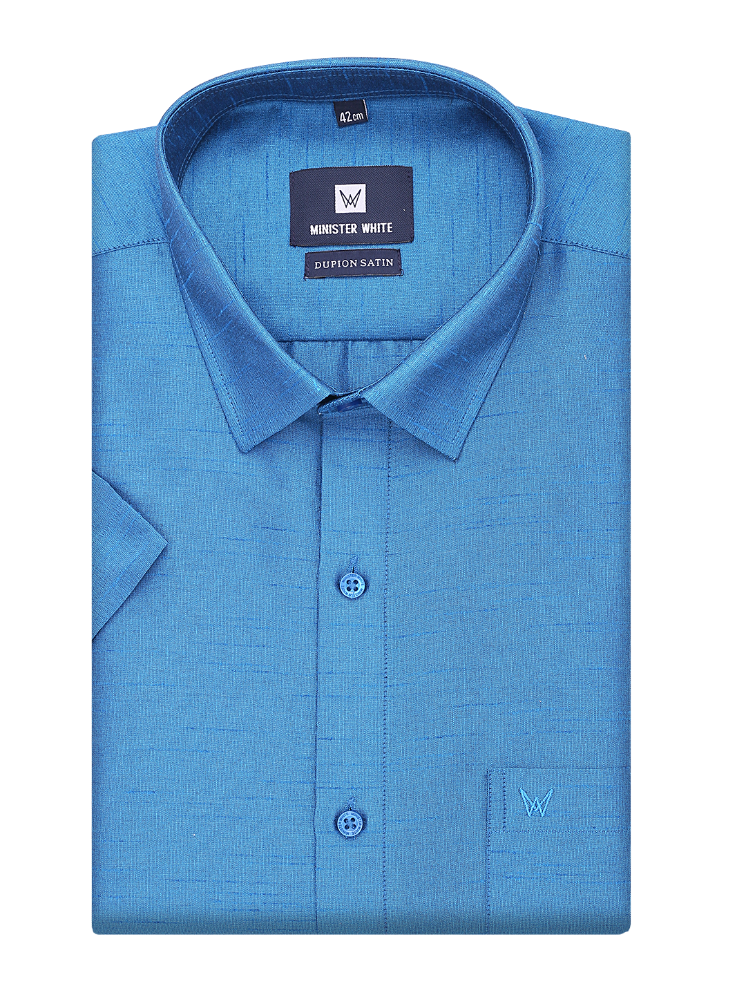 Mens Dupion Satin Regular Fit Royal Blue Colour Shirt by Minister White