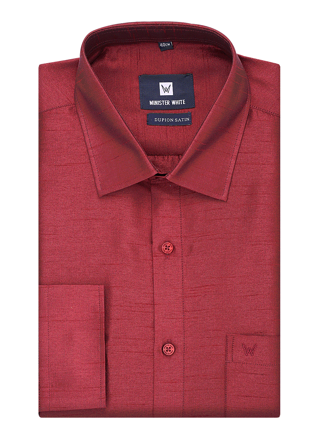 Mens Dupion Satin Regular Fit Maroon Colour Shirt by Minister White