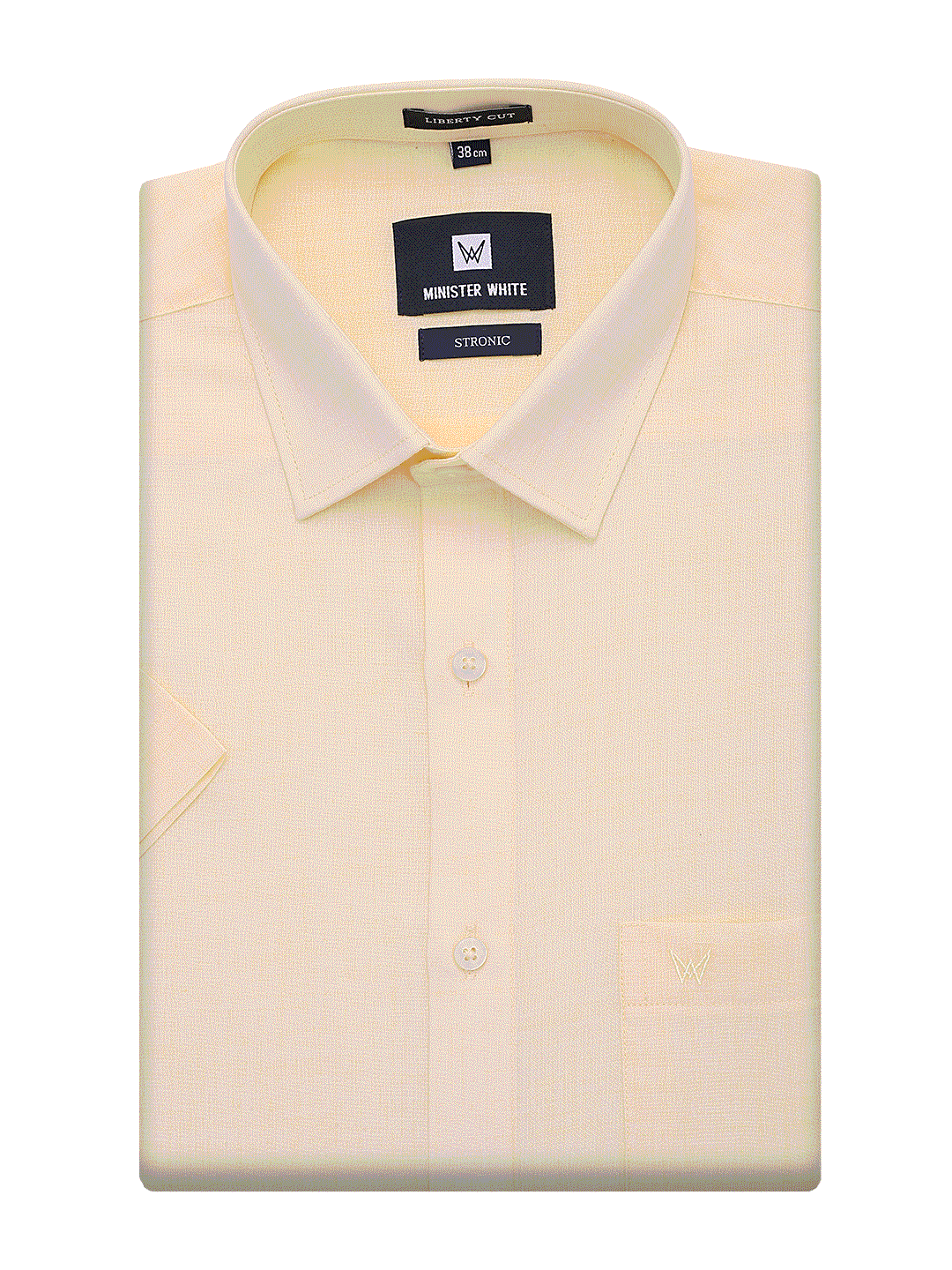 Mens Cotton Regular Fit Butter Colour Shirt Stronic by Minister White