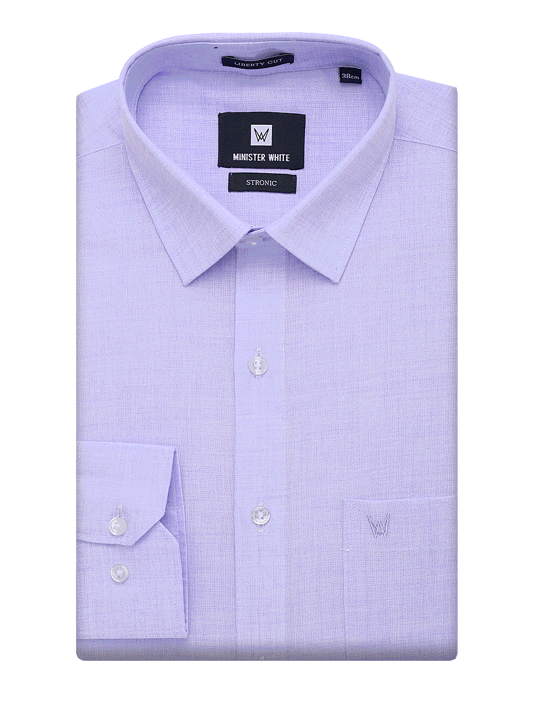 Mens Cotton Regular Fit Lavender Colour Shirt Stronic by Minister White