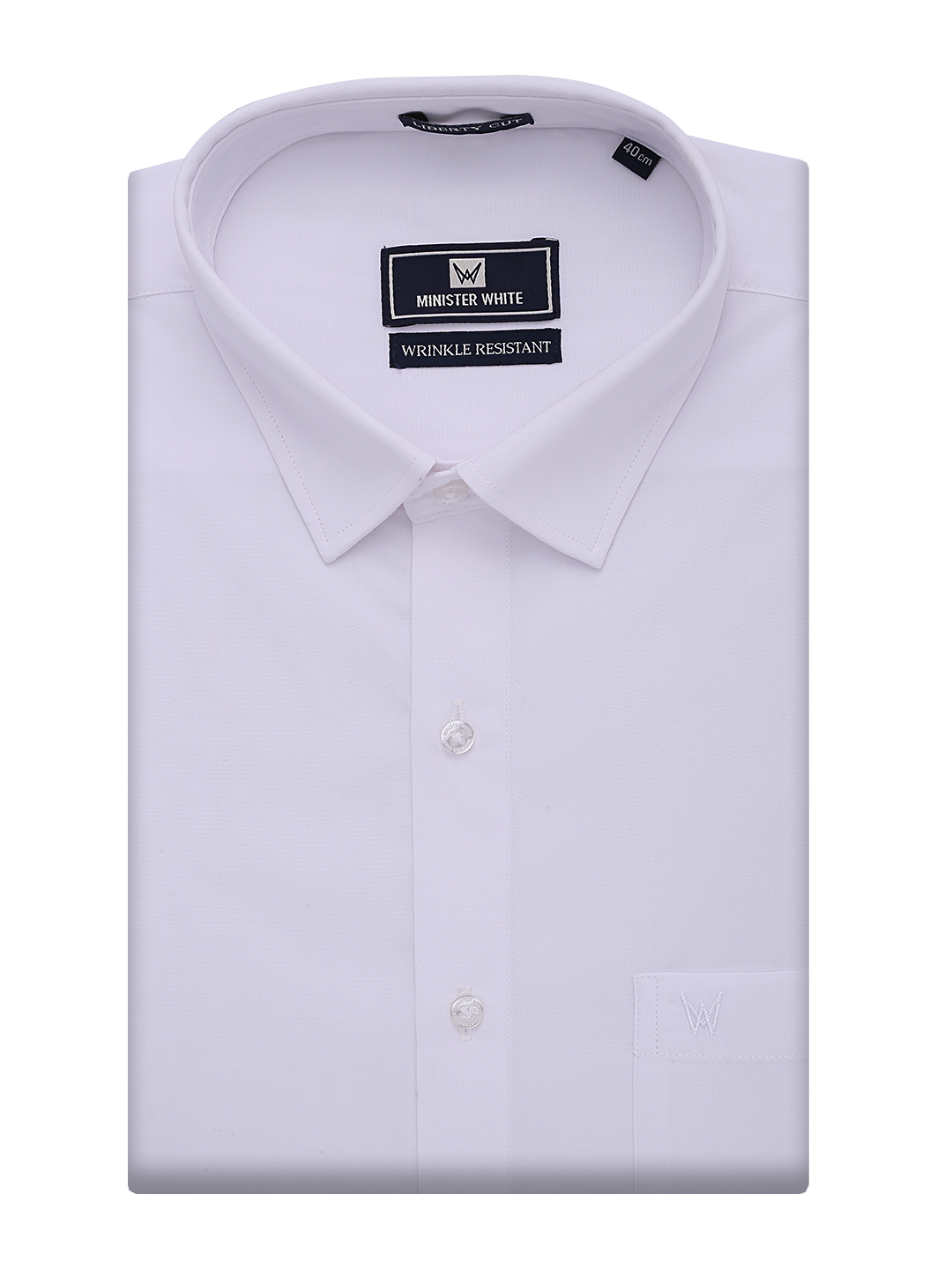 Mens Wrinkle Free White Regular Fit Shirt Wrinkle Resistant