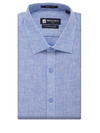 Mens Pure Linen Regular Fit Blue Colour Shirt Alanzo Linen