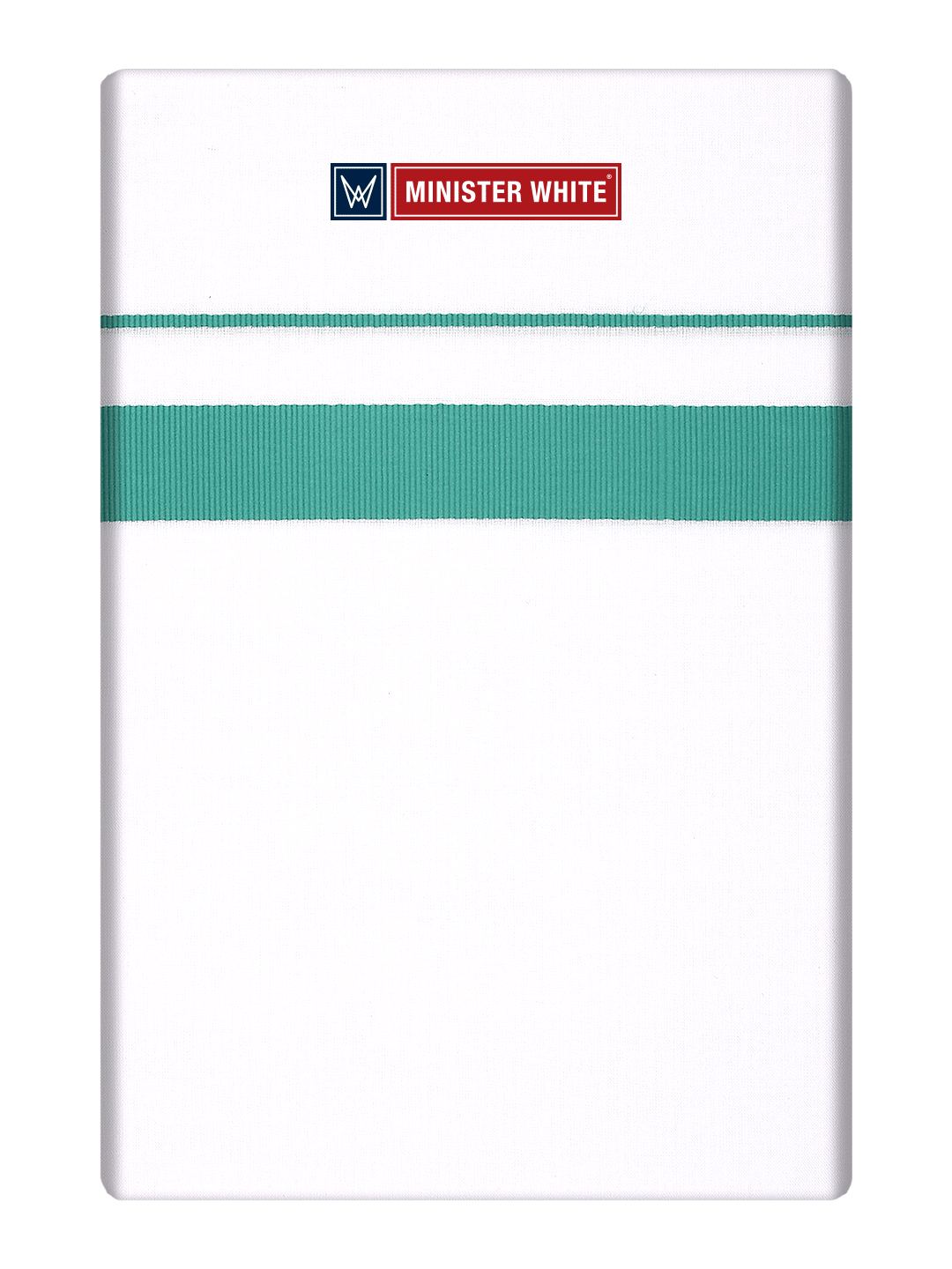 Mens Cotton White Single Layered Dhoti with Sea Green Fancy Border - Janatha by Minister White