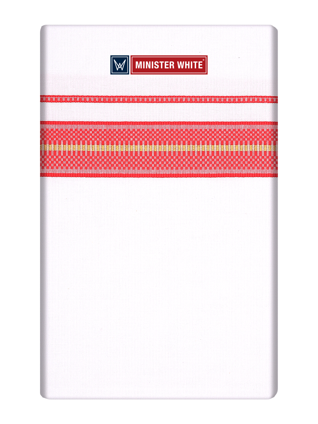 Mens Cotton White Single Layered Dhoti with Assorted Fancy Border - Devalayam Mix by Minister White