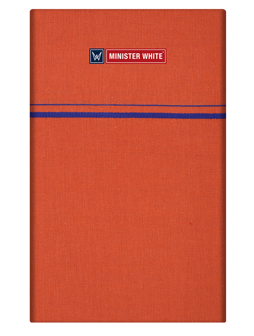 Mens Cotton Dark Kaavi Color Single Layered Dhoti with Assorted Border - Bhoomi by Minister White