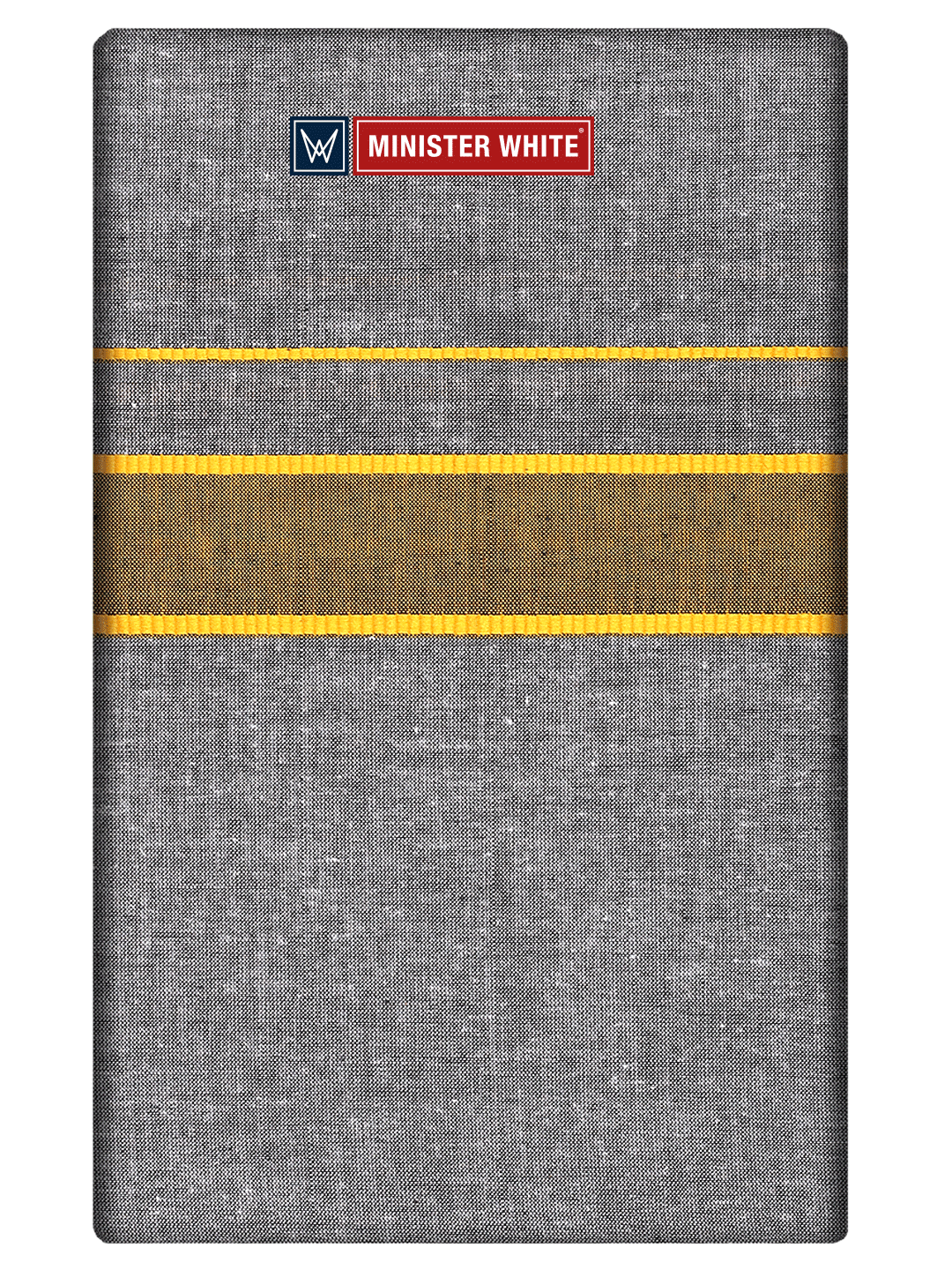 Mens Poly Cotton Grey Colour Single Layered Dhoti with Gold Broder - Raagam by Minister White
