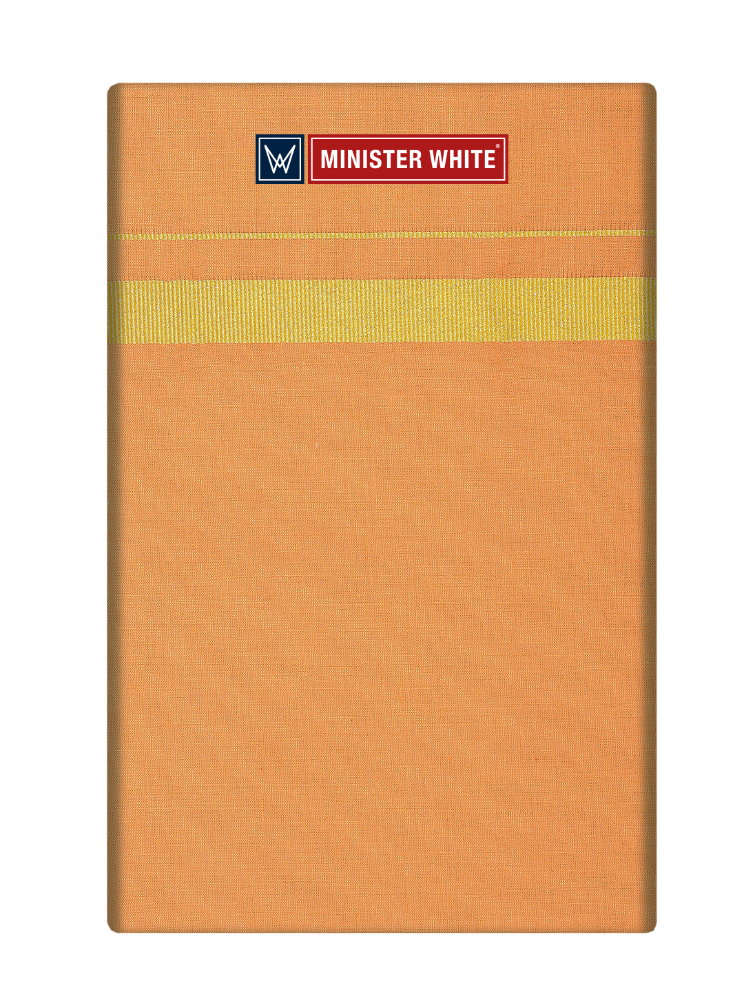 Mens Cotton Medium Kavi Color Single Layered Dhoti with Assorted Border - Vintage by Minister White