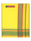 Men's Cotton Yellow Panchakacham & Angavastram Set with Elegant Assorted Border Design River