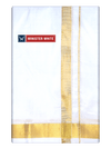 Mens Double Layer White Pure Silk Dhoti with 70K Golden Jari Border - Bheeshma 70K