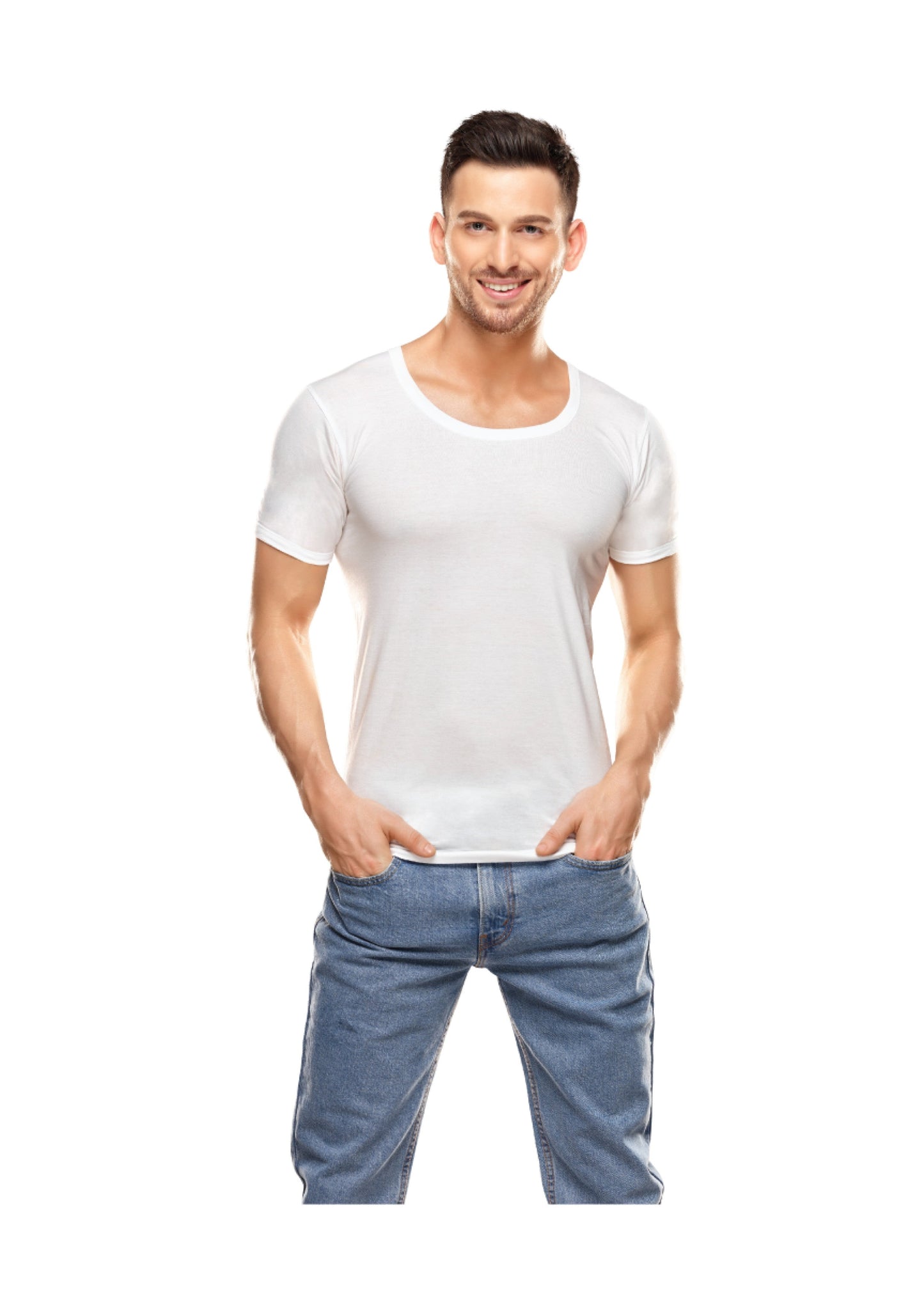Mens Super Combed Cotton White Vest Casper by Minister White