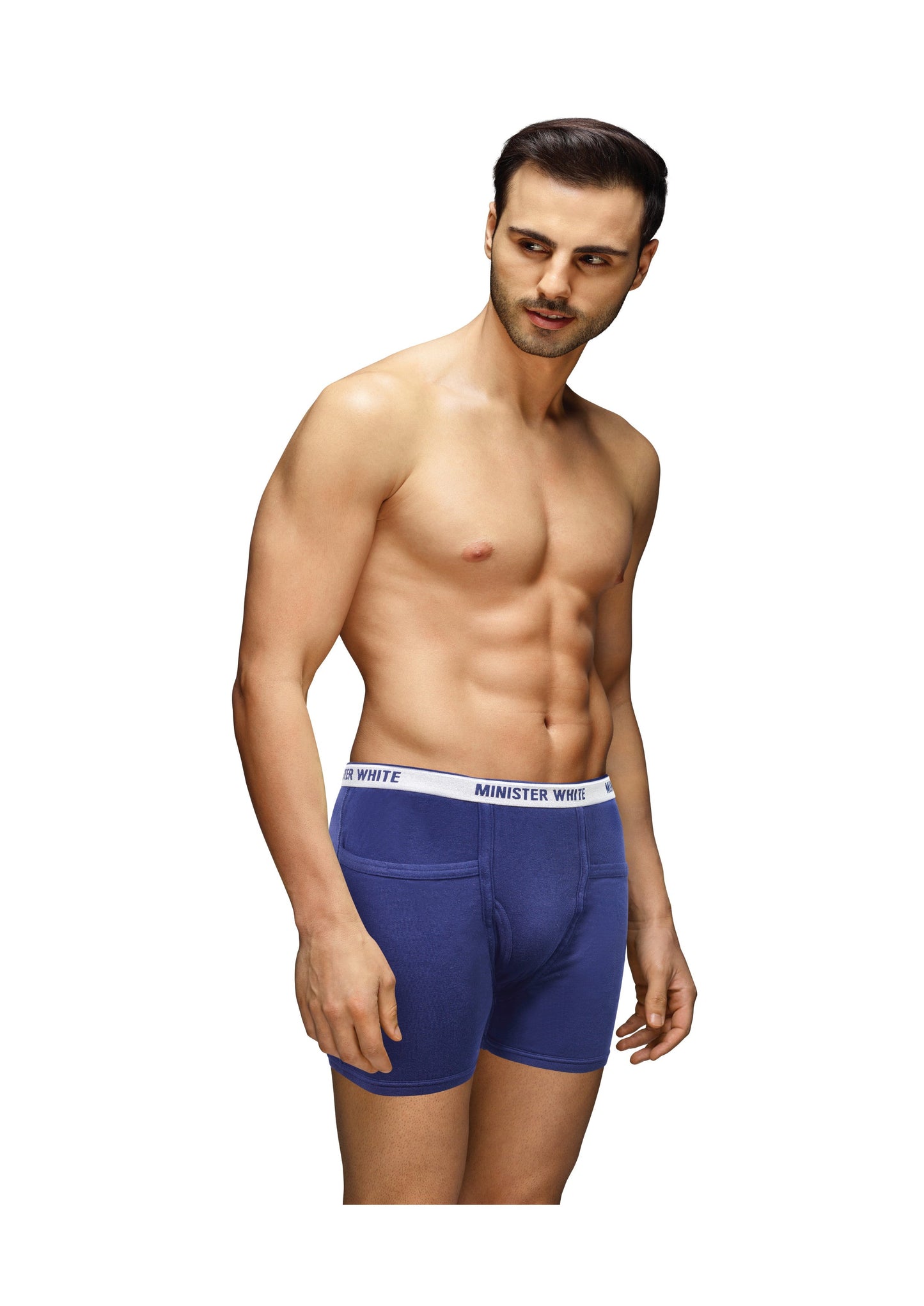 Mens Super Combed Cotton Colour Trunk Jasper by Minister White