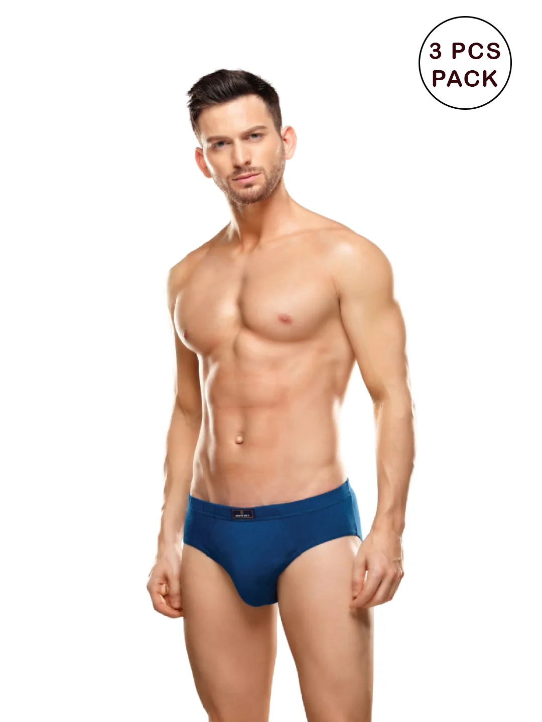 Men's 3pcs Super Combed Assorted Color Inner Elastic Brief Thunder