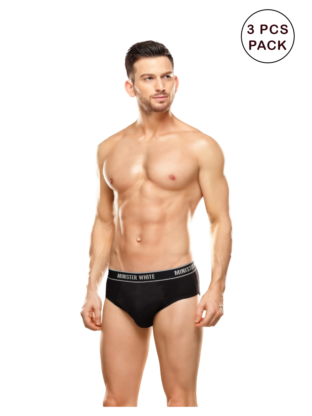 Men's 3pcs Super Combed Assorted Color Outer Elastic Brief Warrior