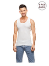 Men's 3pcs Super Combed Cotton White Vest Hunter RN