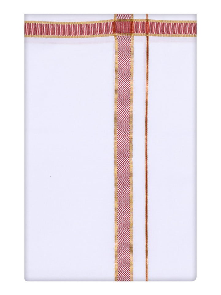 Men's Crimson Red Border Dhoti