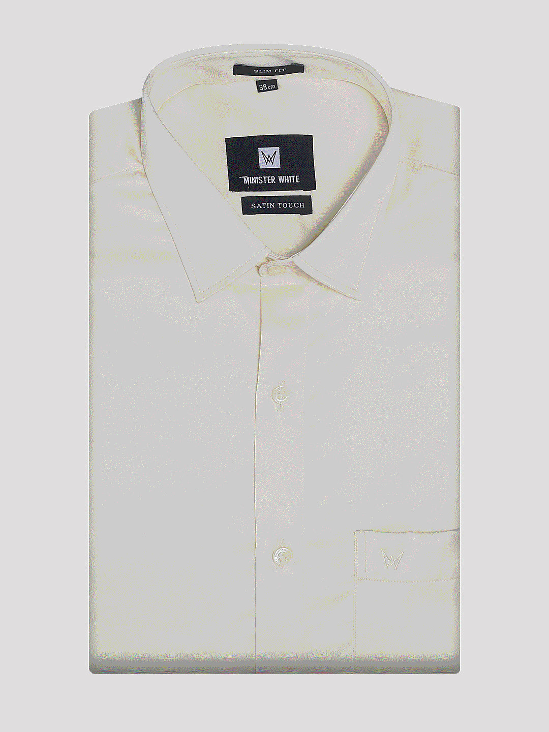 Shop Men's Cream Satin Slim Fit Shirt