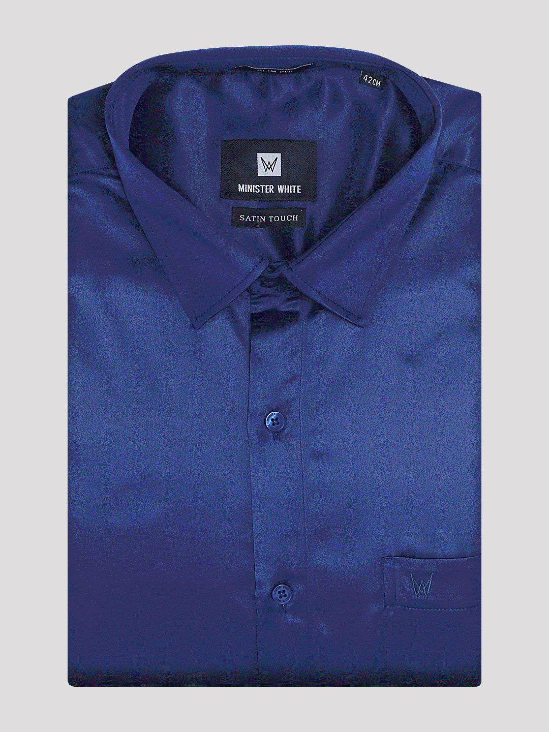 Men's Royal Blue Satin Slim Fit Shirt | Elegant Satin Touch ministerwhite.com Men's Royal Blue Satin Slim Fit Shirt | Elegant Satin Touch ministerwhite.com