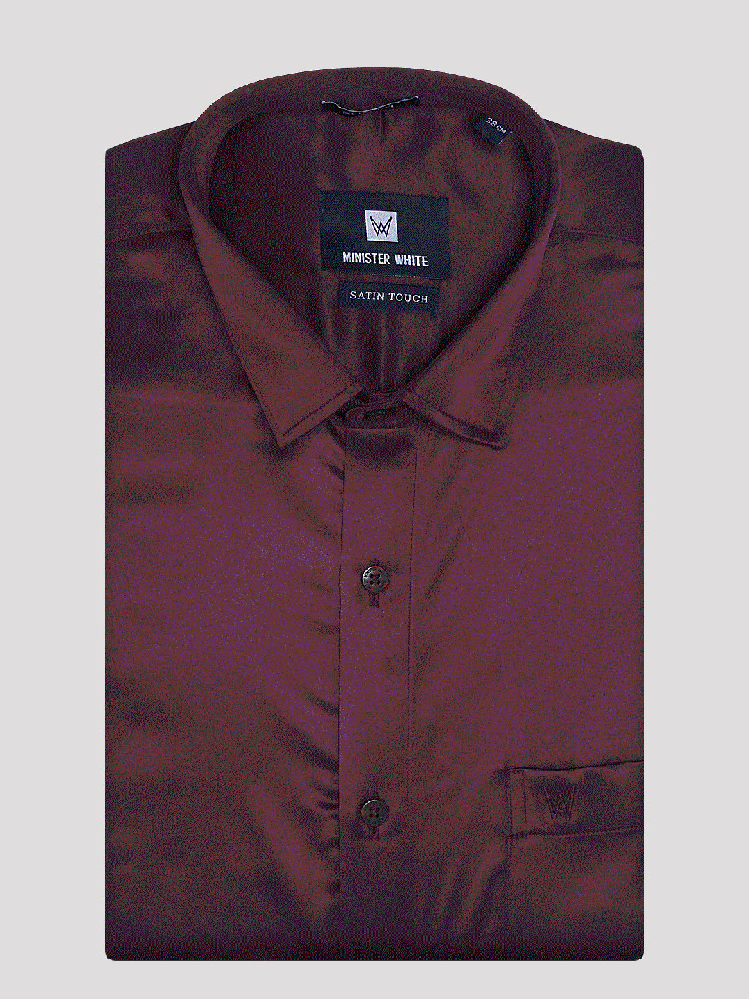 Shop Men's Wine Satin Slim Fit Shirt