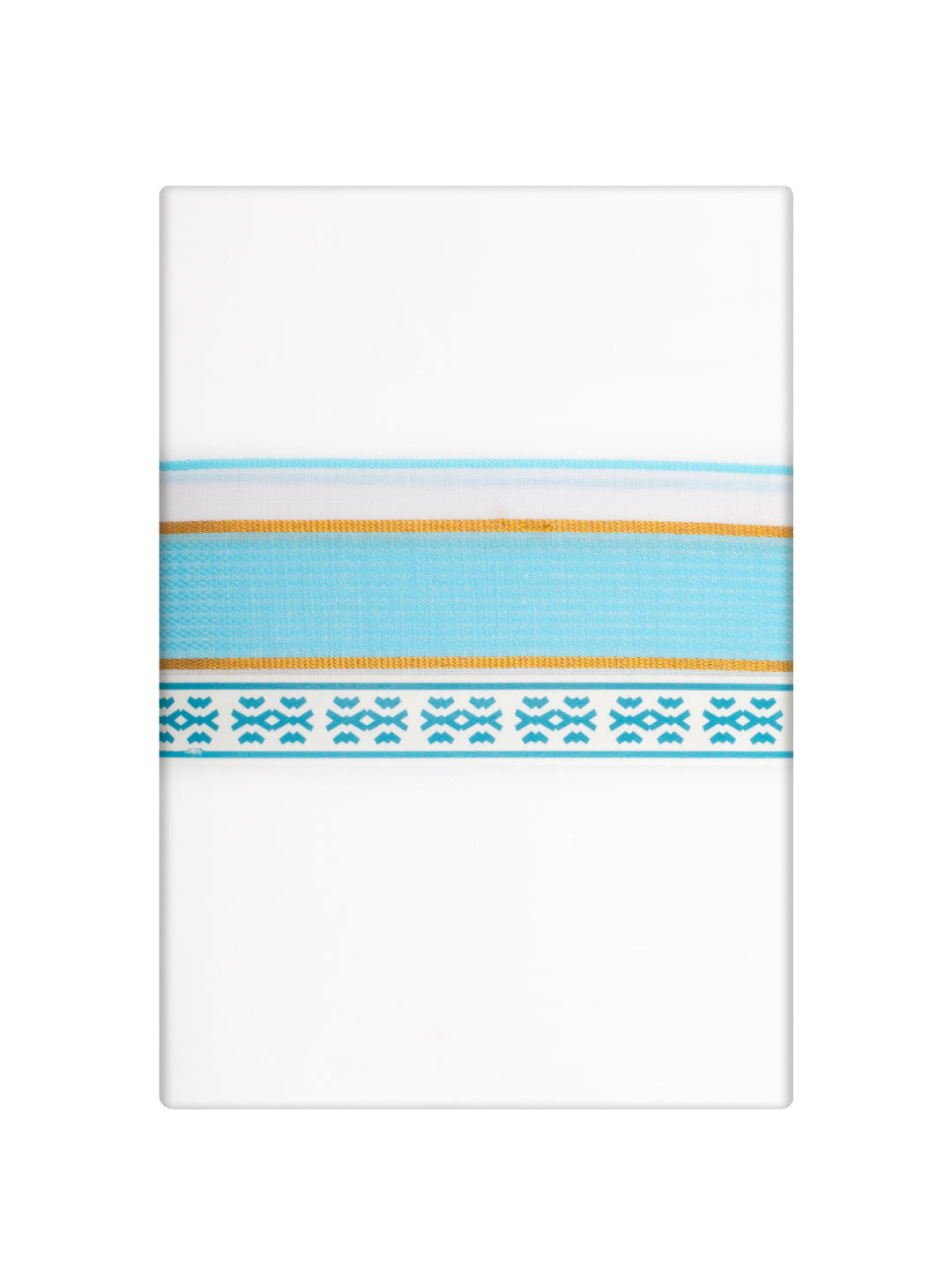Men's Sky Blue Color Fancy Printed Border Dhoti Casper Trends