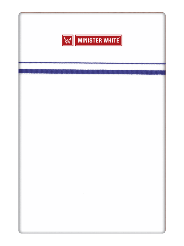 Men’s White Cotton Single Layer Dhoti with Assorted Small Border Trident
