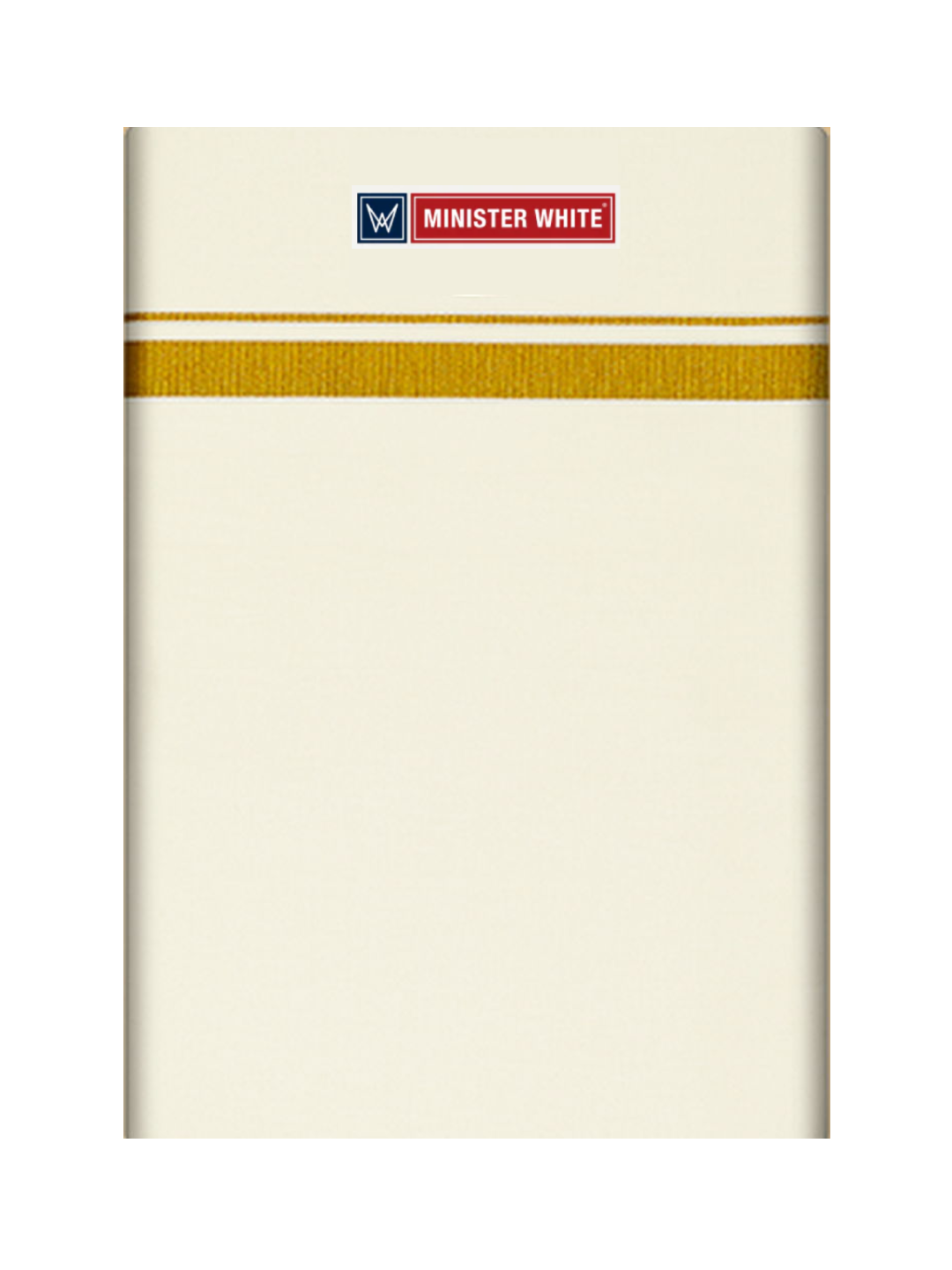 Mens Cotton Cream Single Layered Dhoti with 3/4" Gold Jari Border - Sankalp by Minister White