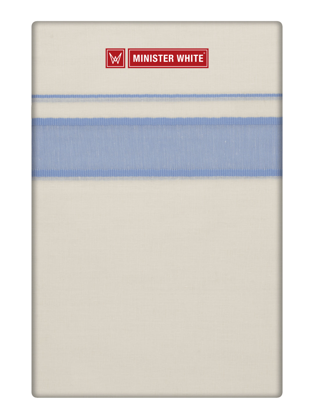 Men's Cotton Kara Sky Blue Fancy Border Double Layer Dhoti Tirur