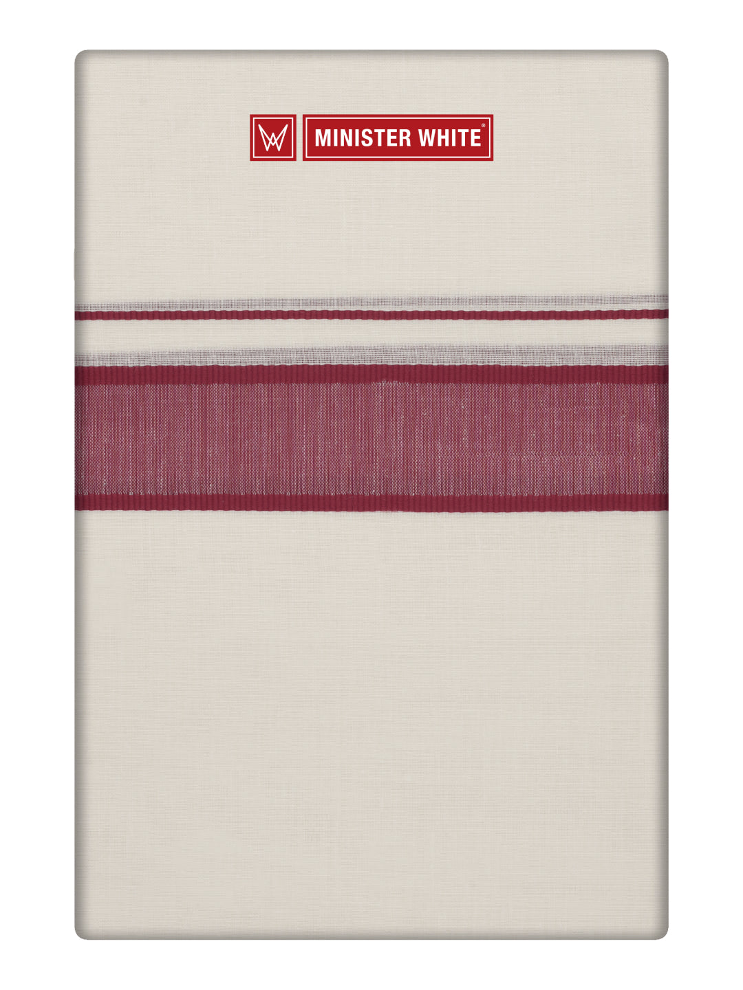 Men's Cotton Kara Burgundy Fancy Border Double Layer Dhoti Tirur