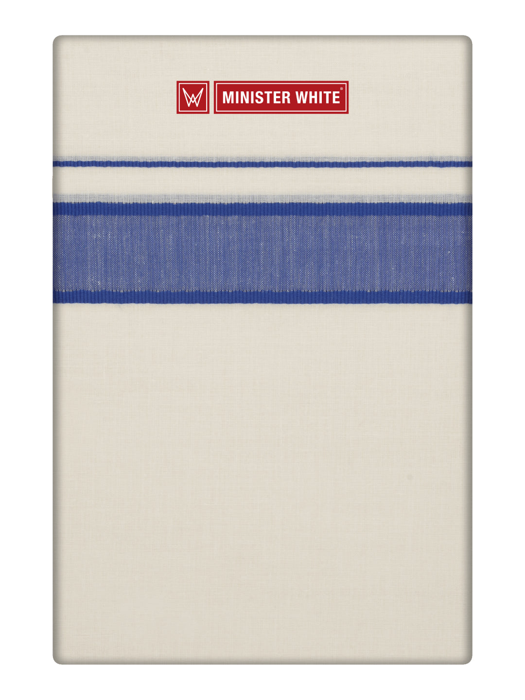 Men's Cotton Kara Blue Fancy Border Double Layer Dhoti Tirur