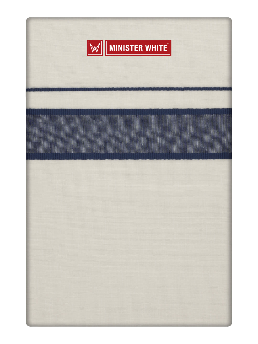 Men's Cotton Kara Navy Fancy Border Double Layer Dhoti Tirur