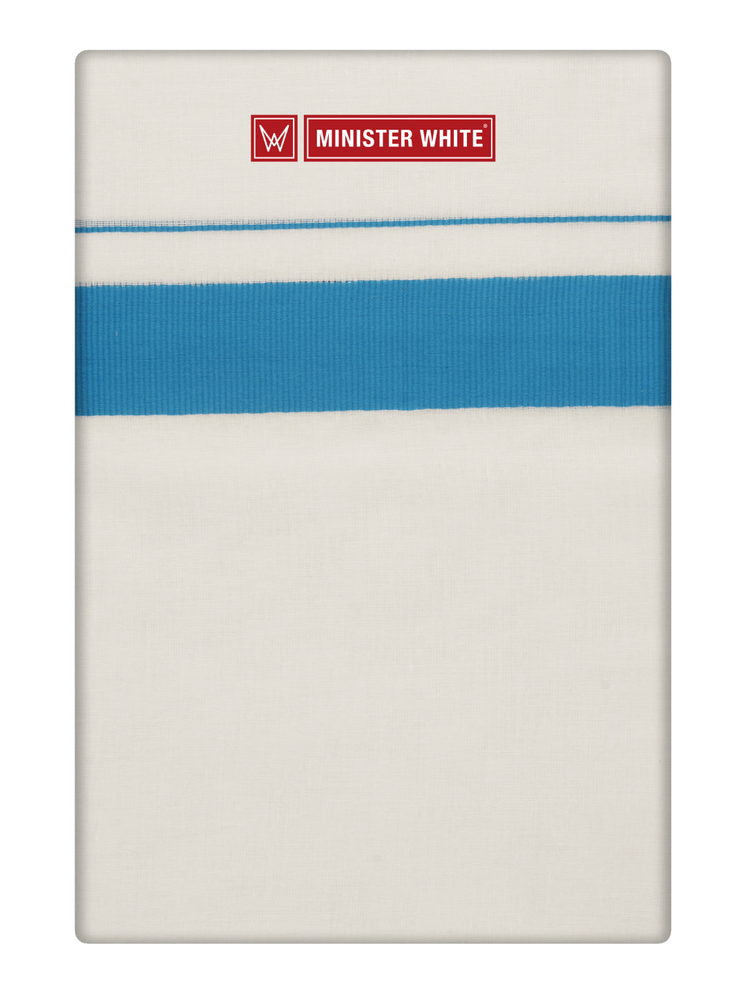 Men's Cotton Kara Blue Fancy Border Double Layer Dhoti Eranad