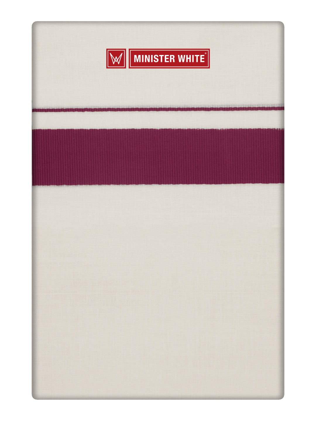 Men's Cotton Kara Magenta Fancy Border Double Layer Dhoti Eranad