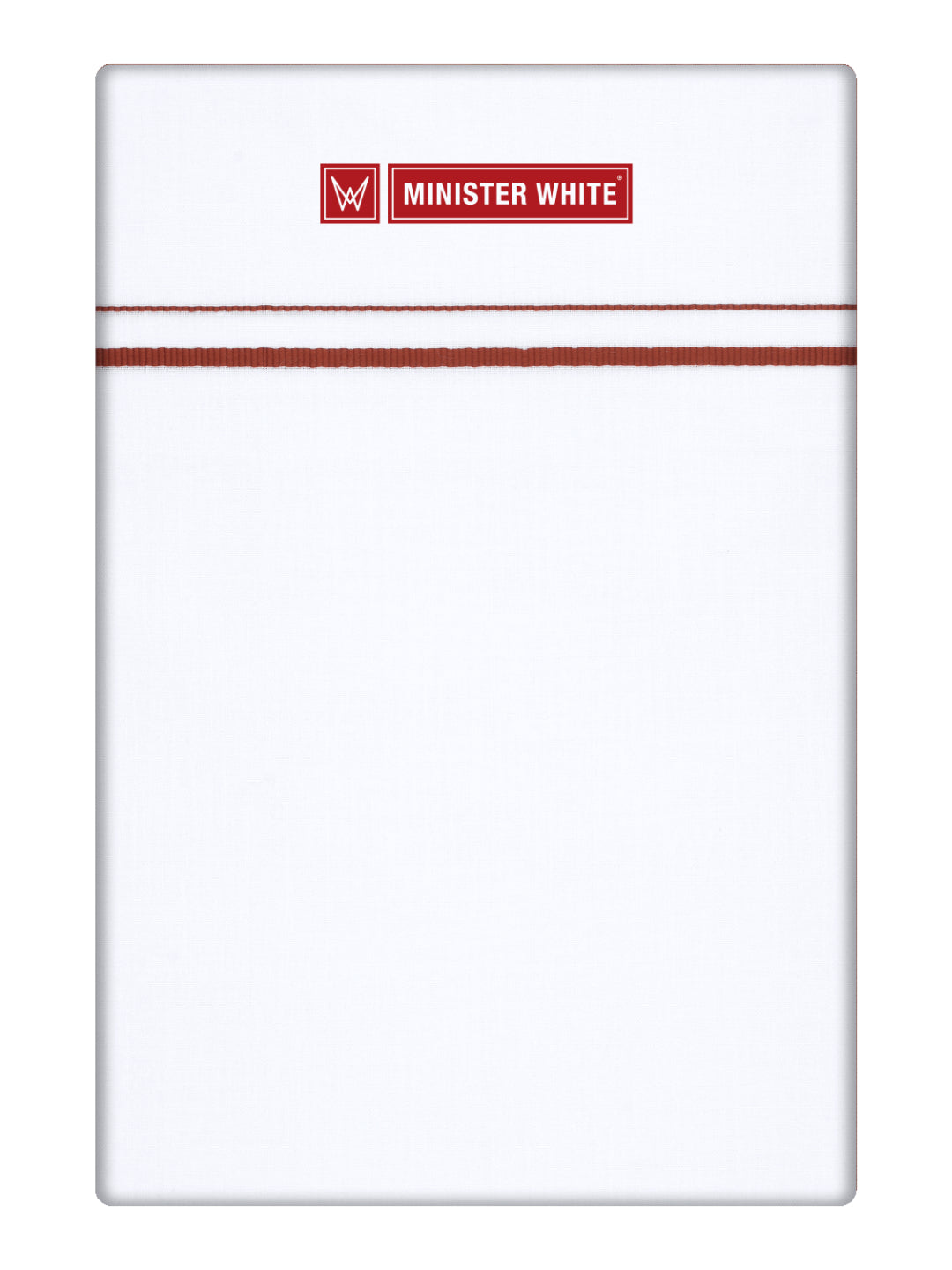 Men’s White Cotton Single Layer Dhoti with Coffee Brown Fancy Border Trident