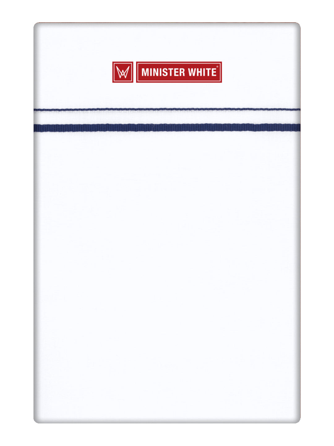 Men’s White Cotton Single Layer Dhoti with Navy Blue Fancy Border Trident